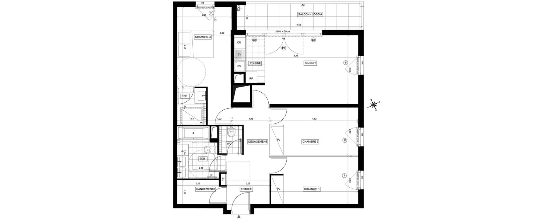 Appartement T4 de 82,83 m2 &agrave; Chaville Centre