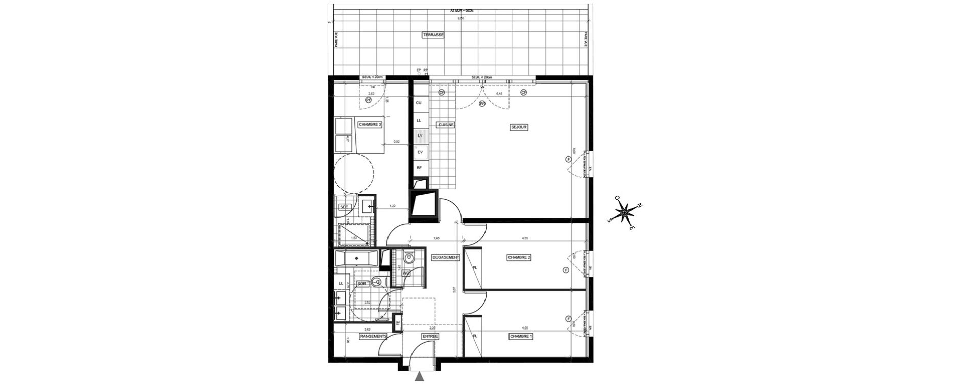 Appartement T4 de 92,45 m2 &agrave; Chaville Centre