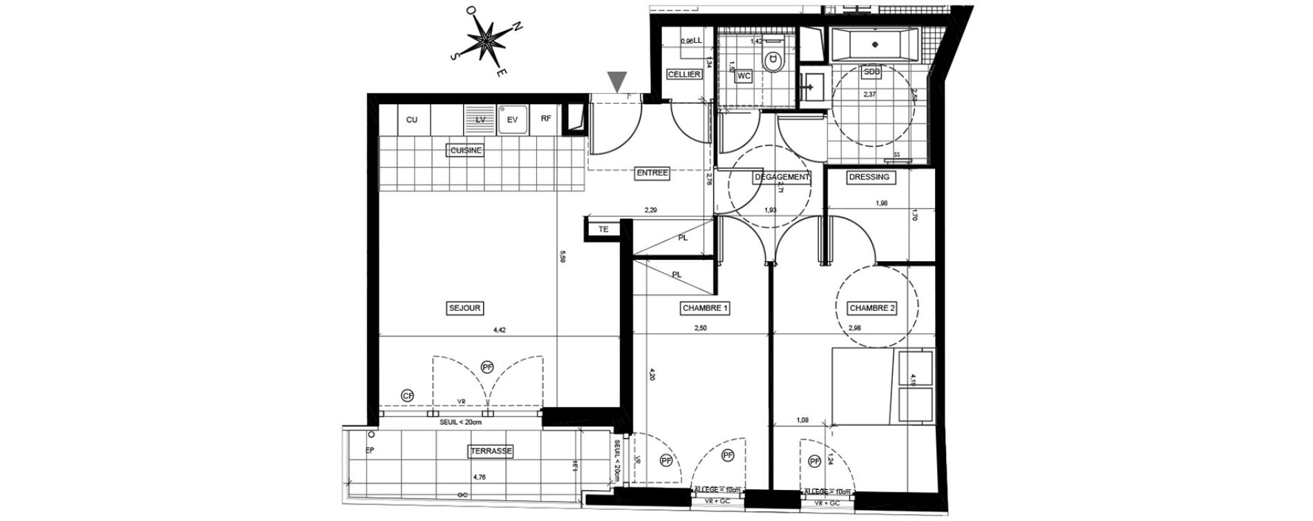 Appartement T3 de 69,25 m2 &agrave; Chaville Centre