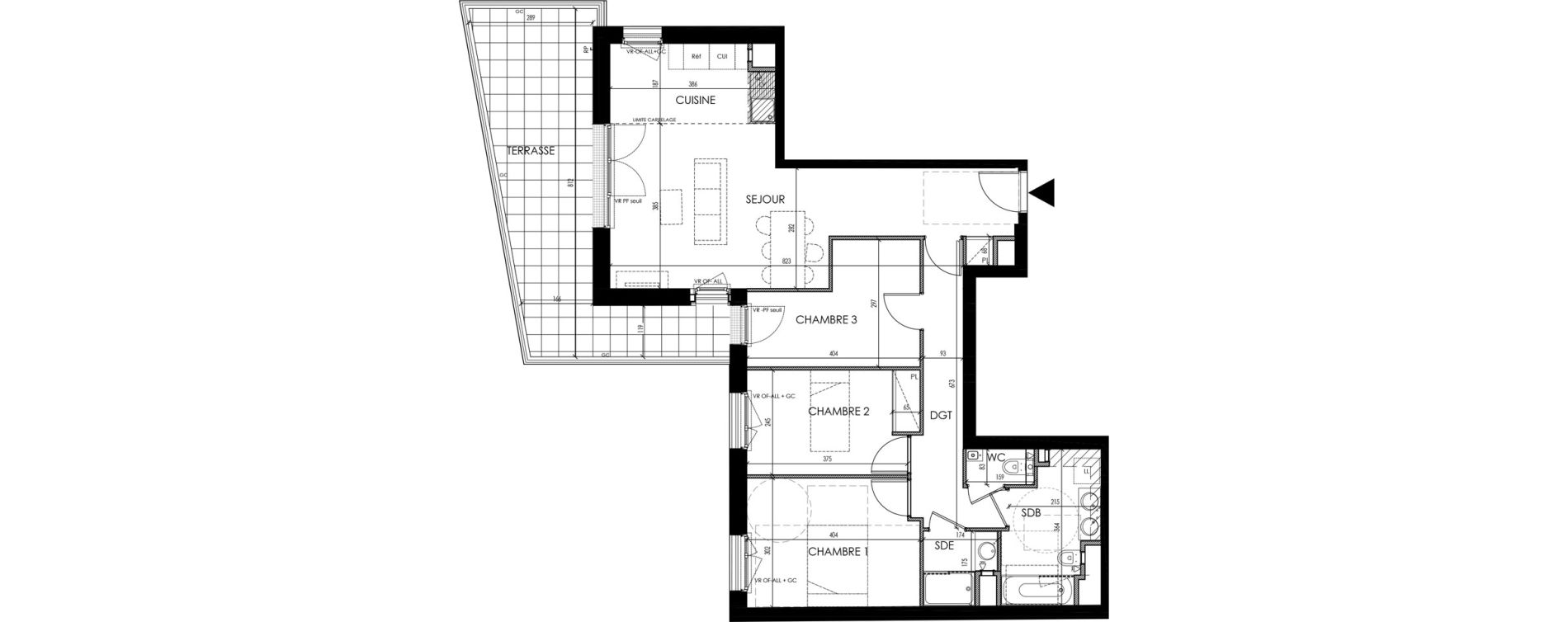 Appartement T4 de 81,93 m2 &agrave; Chaville Centre