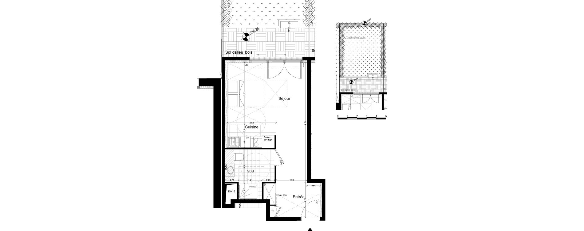 Appartement T1 de 31,30 m2 &agrave; Chaville Centre
