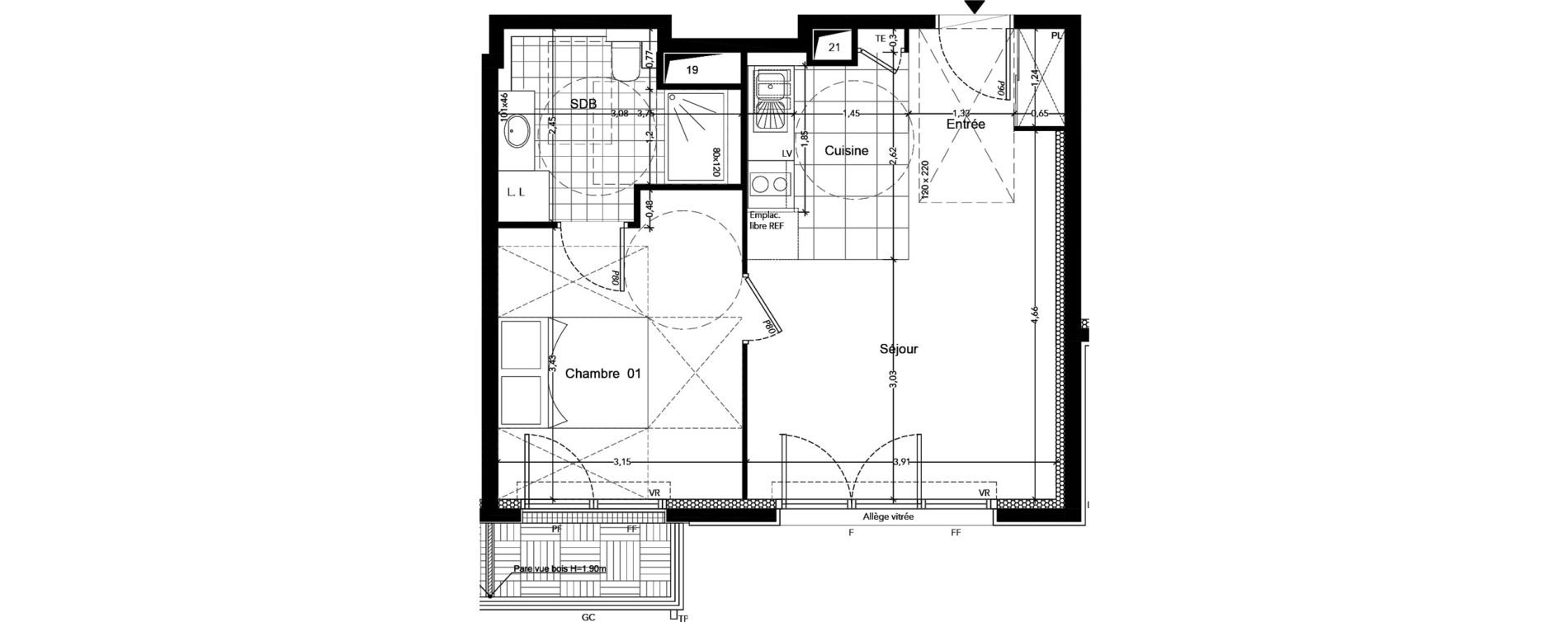 Appartement T2 de 40,00 m2 &agrave; Chaville Centre
