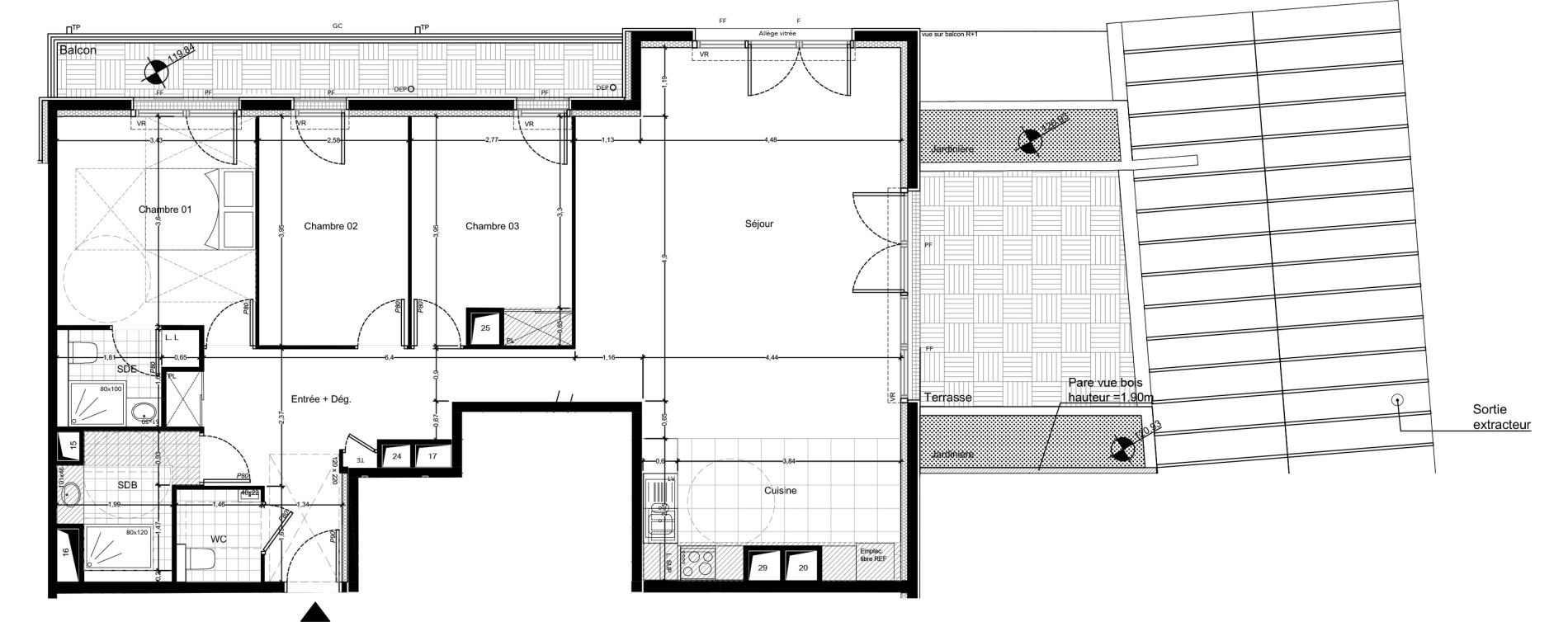 Appartement T4 de 103,30 m2 &agrave; Chaville Centre