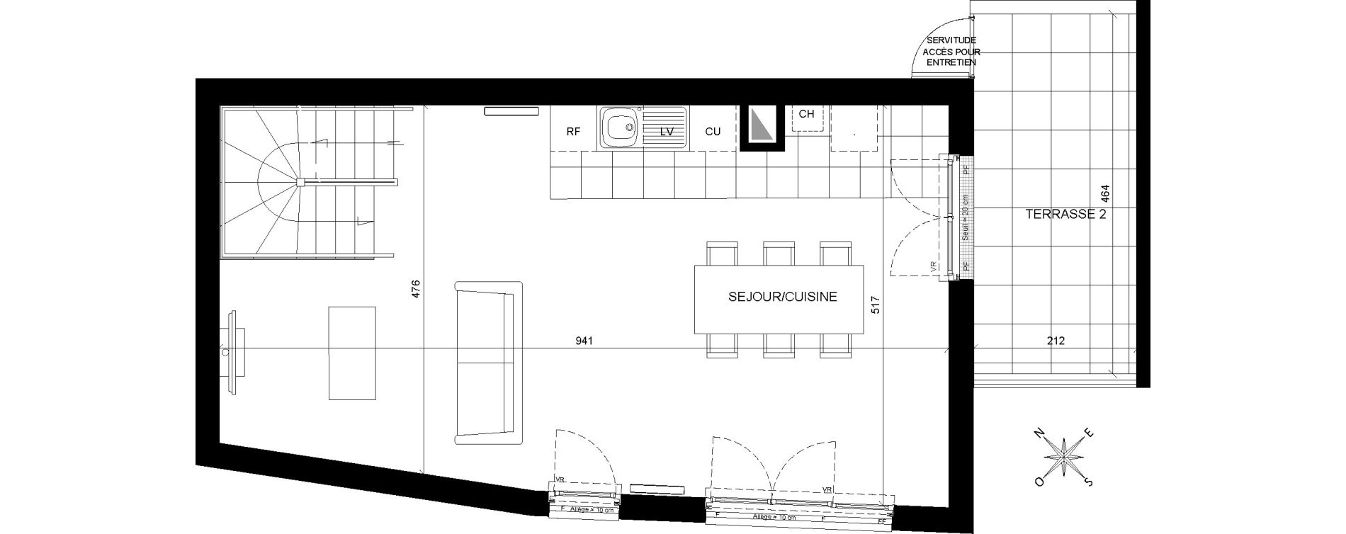 Triplex T4 de 102,08 m2 &agrave; Chaville Centre