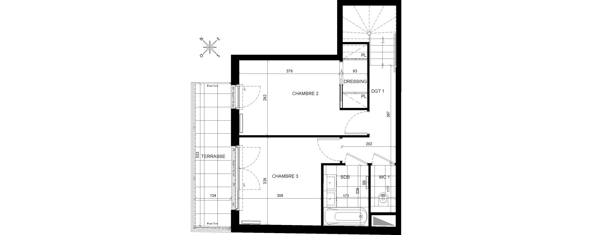 Appartement T4 de 82,57 m2 &agrave; Chaville Centre