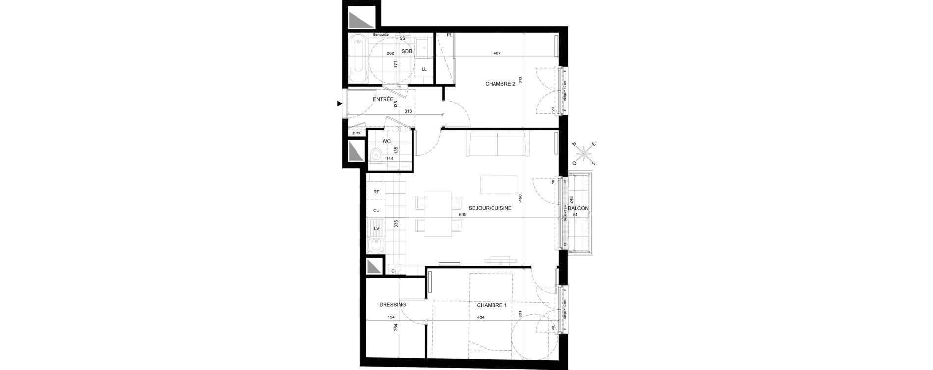 Appartement T3 de 67,90 m2 &agrave; Chaville Centre