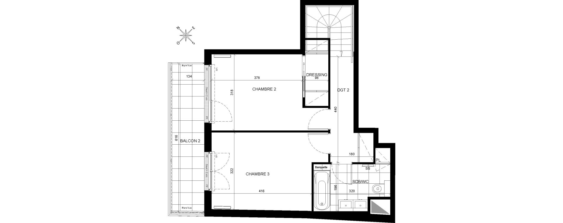 Appartement T4 de 92,03 m2 &agrave; Chaville Centre