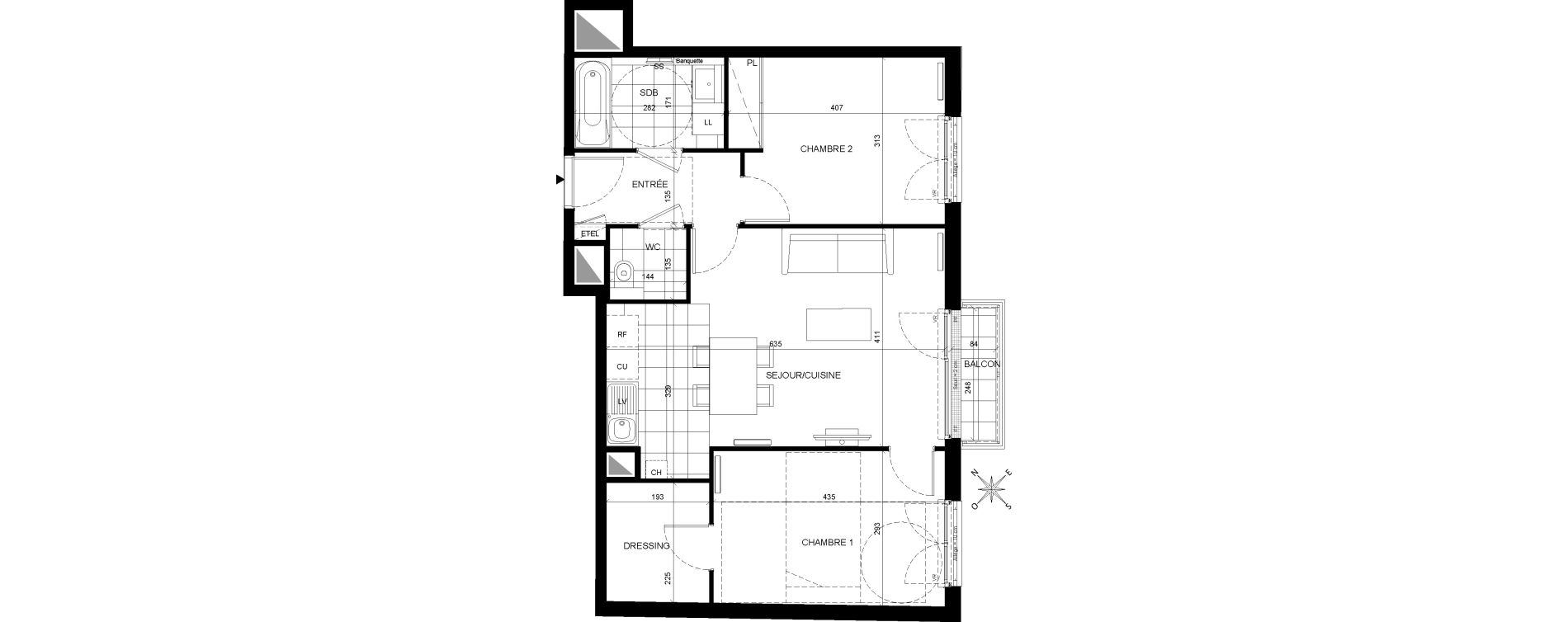Appartement T3 de 64,84 m2 &agrave; Chaville Centre