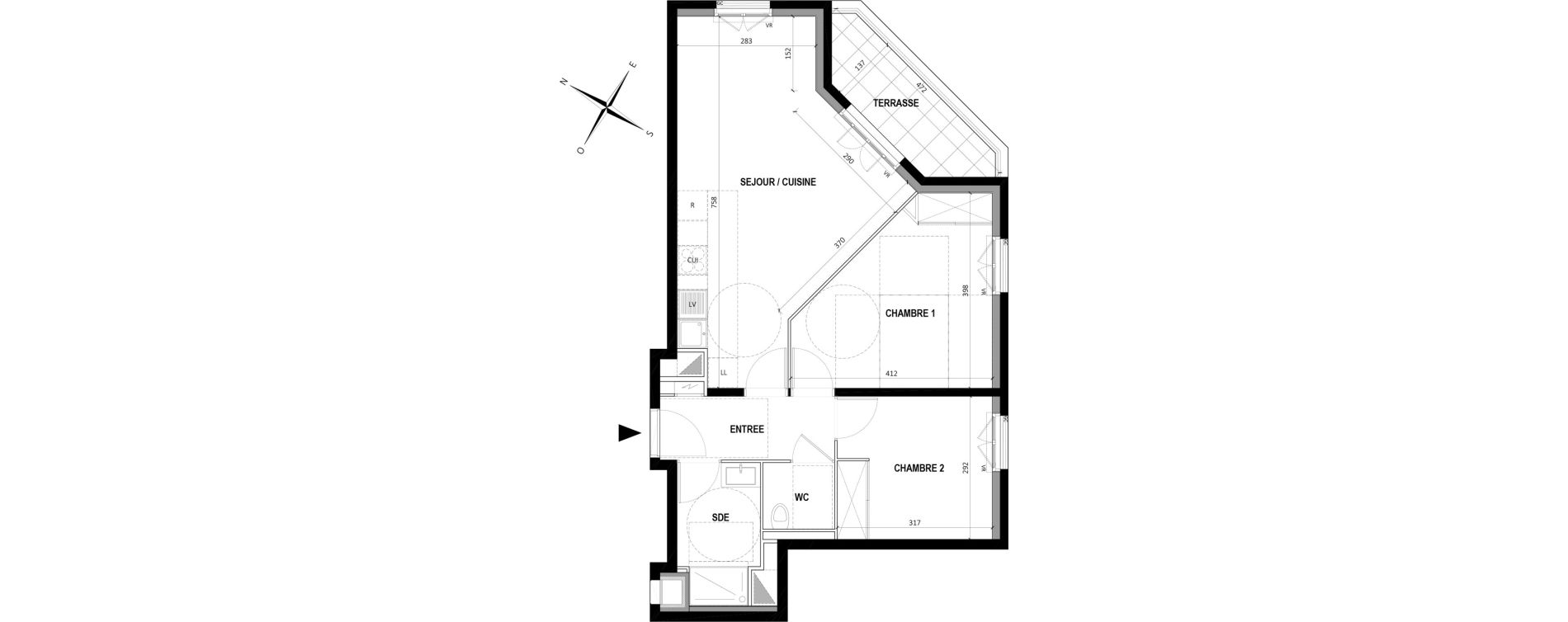 Appartement T3 de 57,57 m2 &agrave; Clamart Grand canal