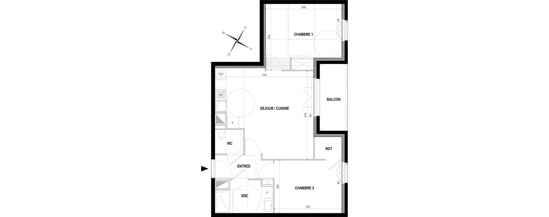 Appartement T3 de 58,11 m2 &agrave; Clamart Grand canal