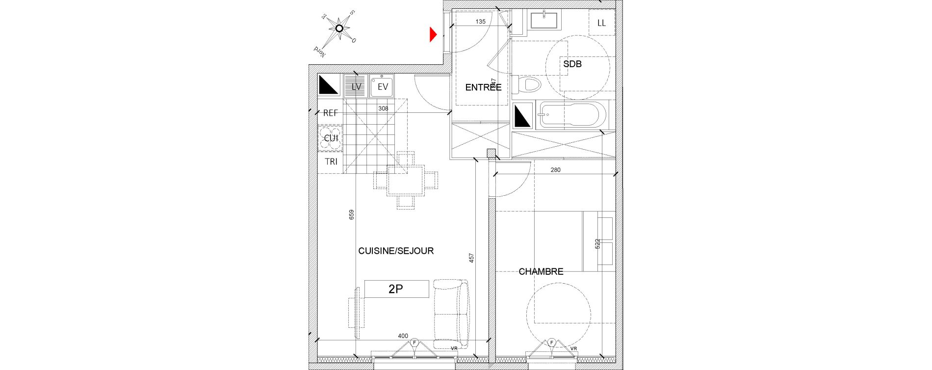 Appartement T2 de 49,36 m2 &agrave; Clamart Grand canal
