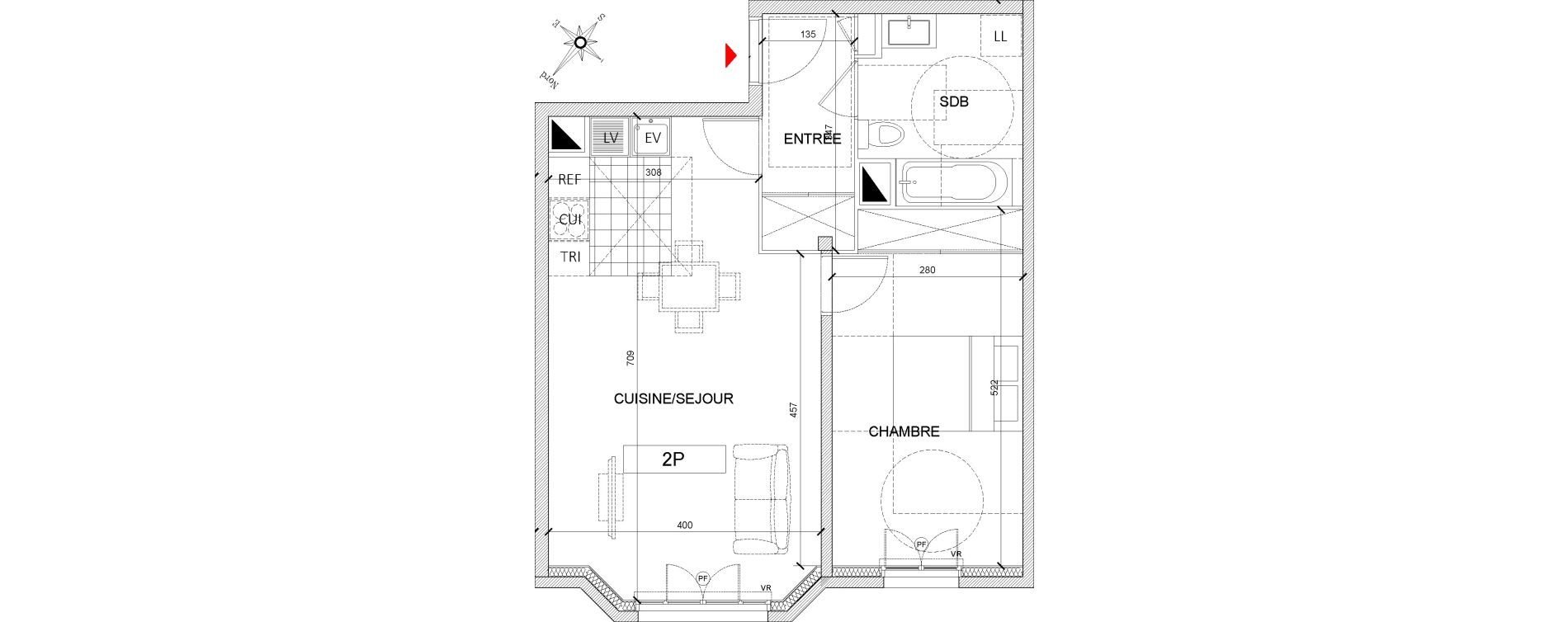Appartement T2 de 50,77 m2 &agrave; Clamart Grand canal