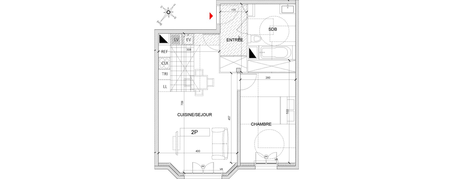 Appartement T2 de 50,77 m2 &agrave; Clamart Grand canal