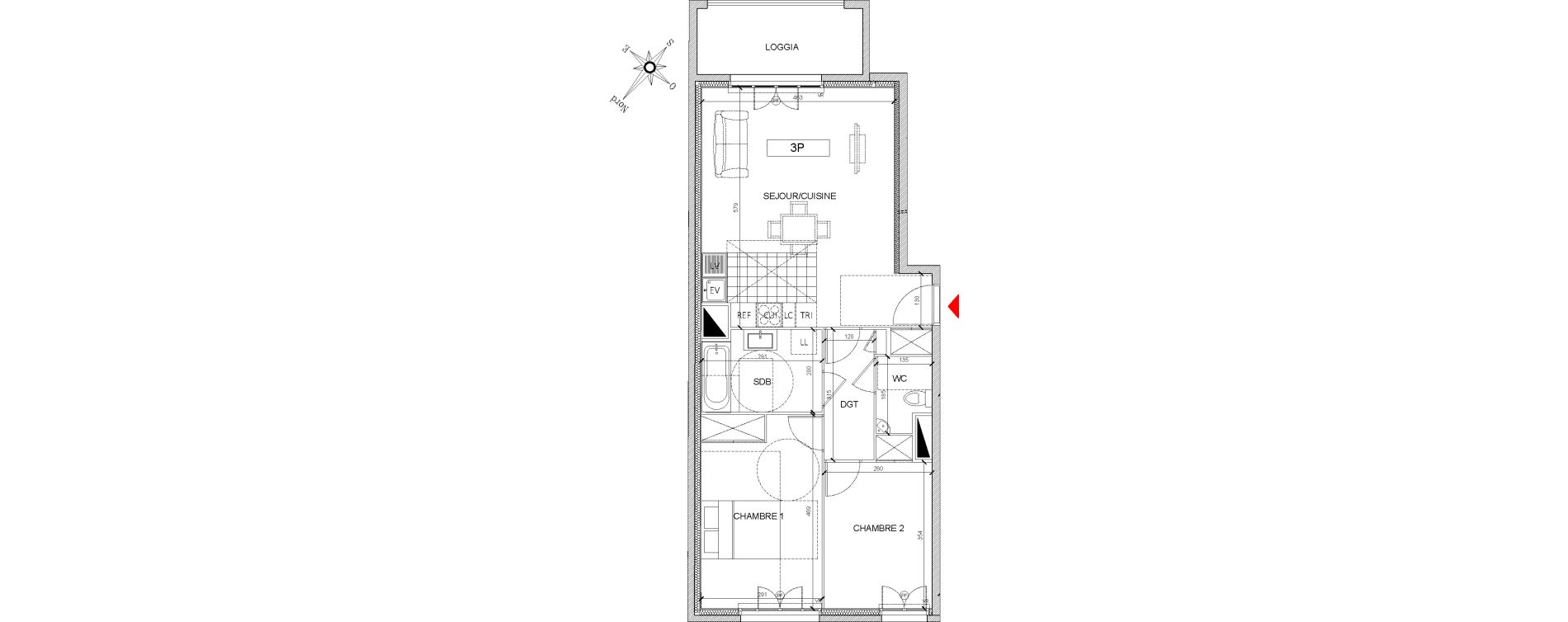 Appartement T3 de 63,33 m2 &agrave; Clamart Grand canal