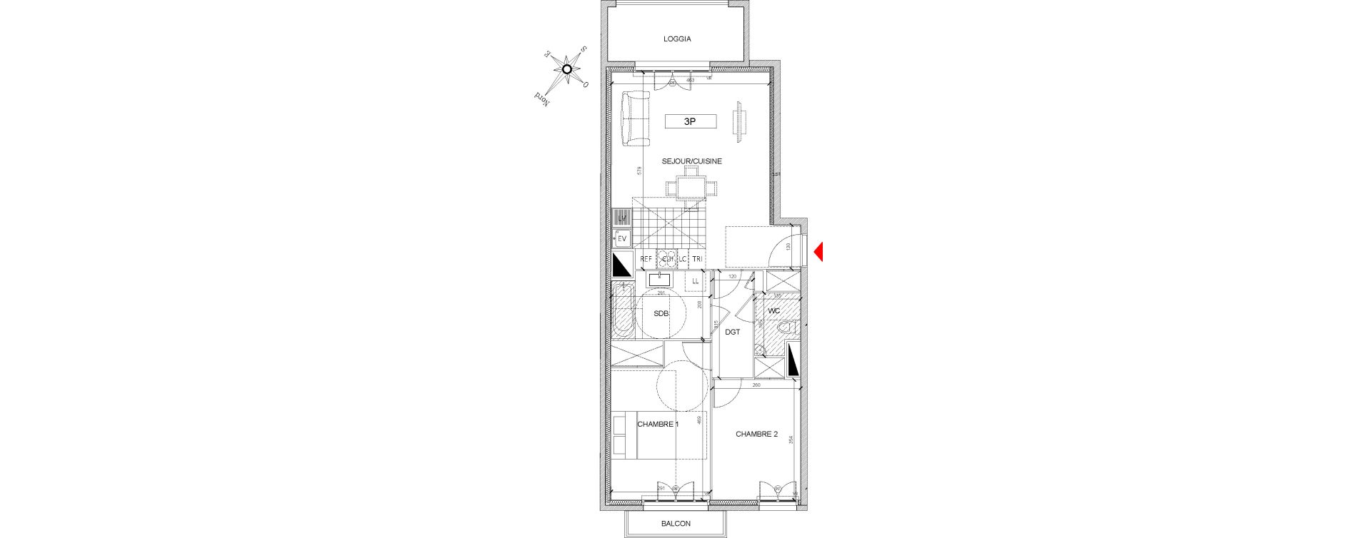 Appartement T3 de 63,33 m2 &agrave; Clamart Grand canal
