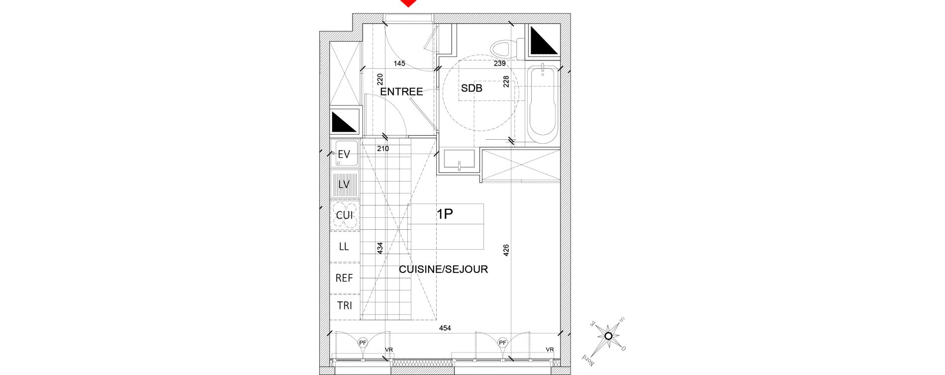 Appartement T1 de 28,16 m2 &agrave; Clamart Grand canal