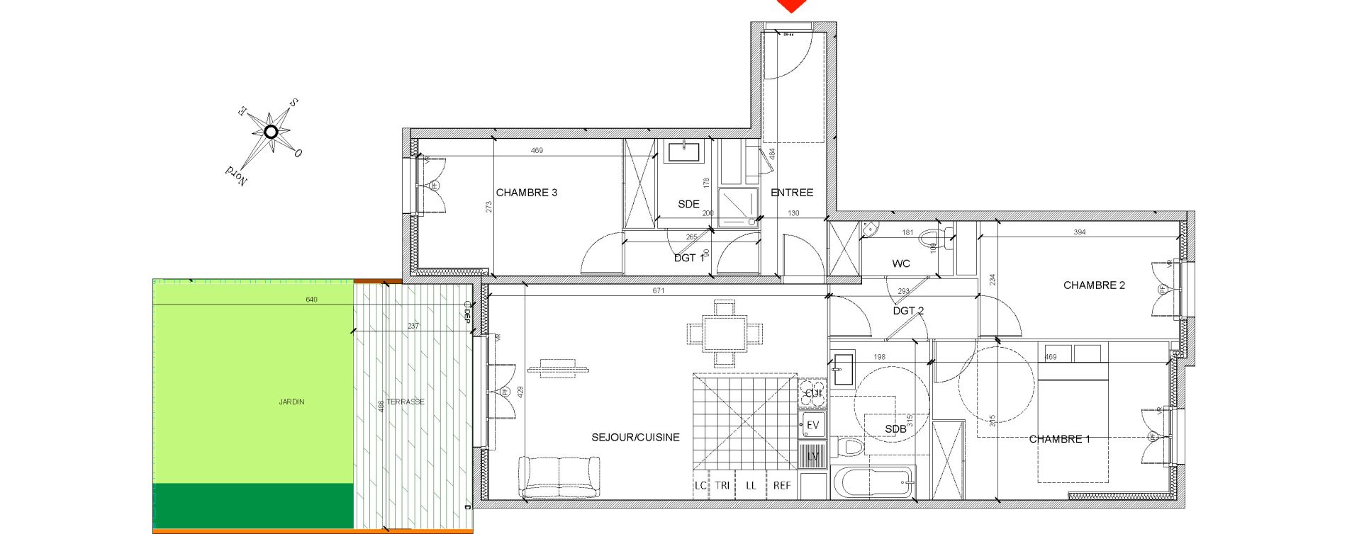 Appartement T4 de 87,85 m2 &agrave; Clamart Grand canal