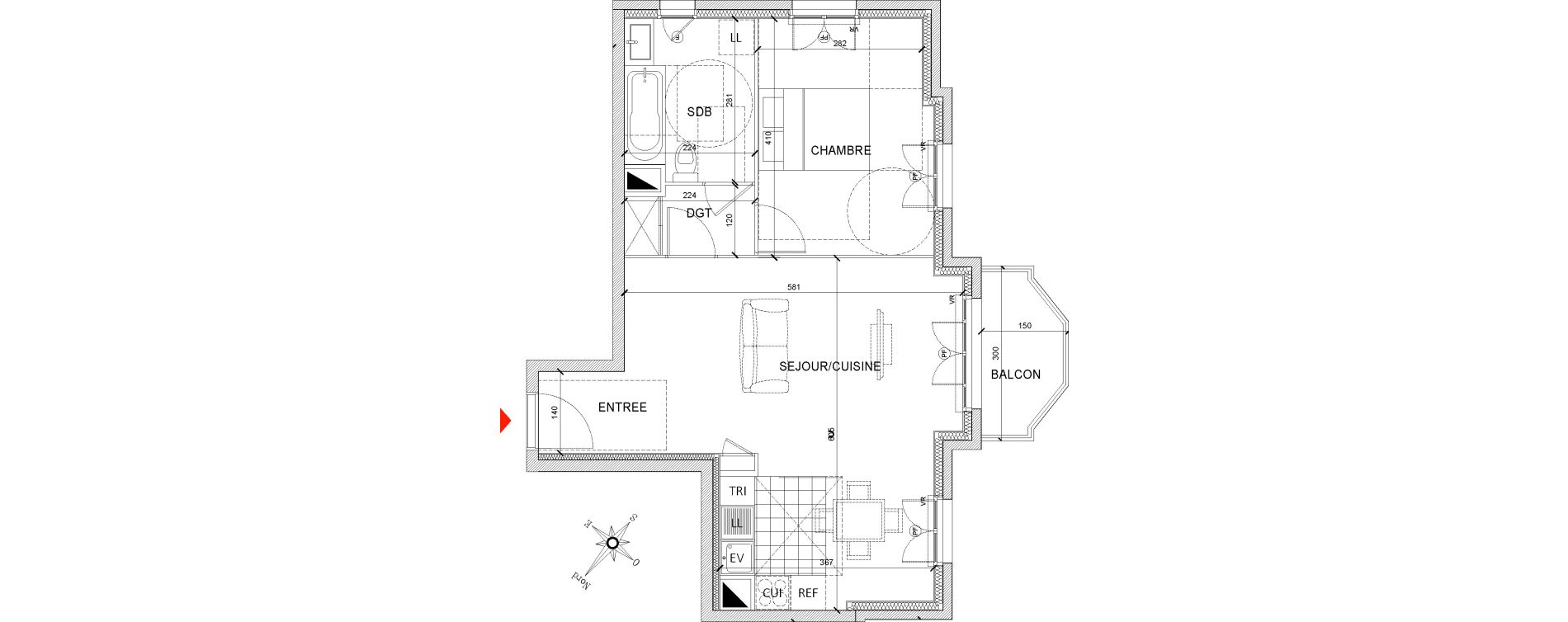 Appartement T2 de 50,84 m2 &agrave; Clamart Grand canal