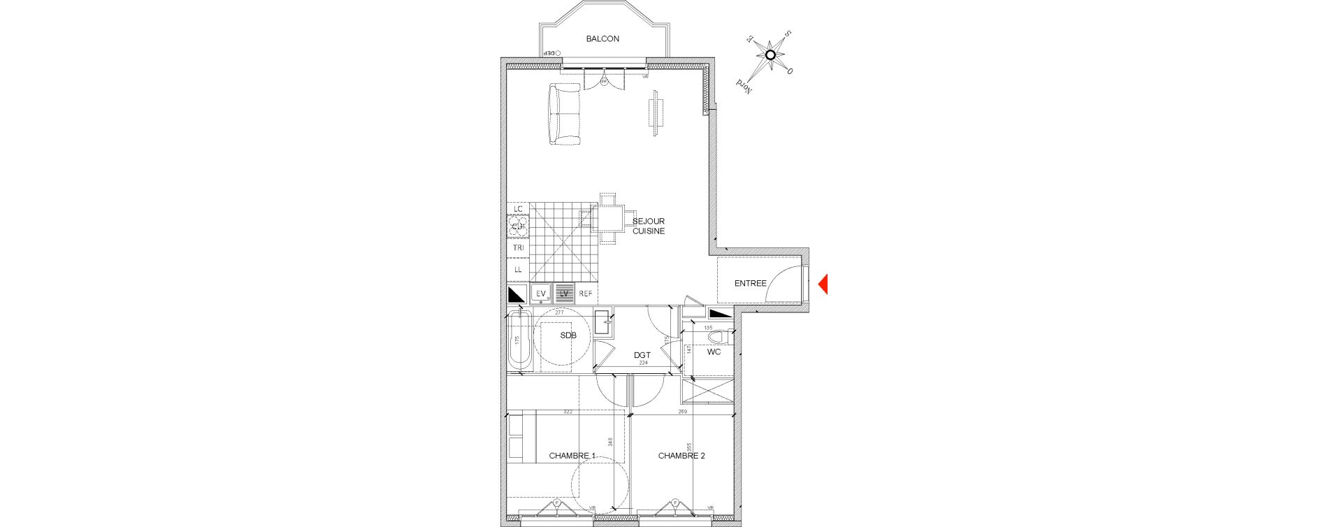Appartement T3 de 66,54 m2 &agrave; Clamart Grand canal