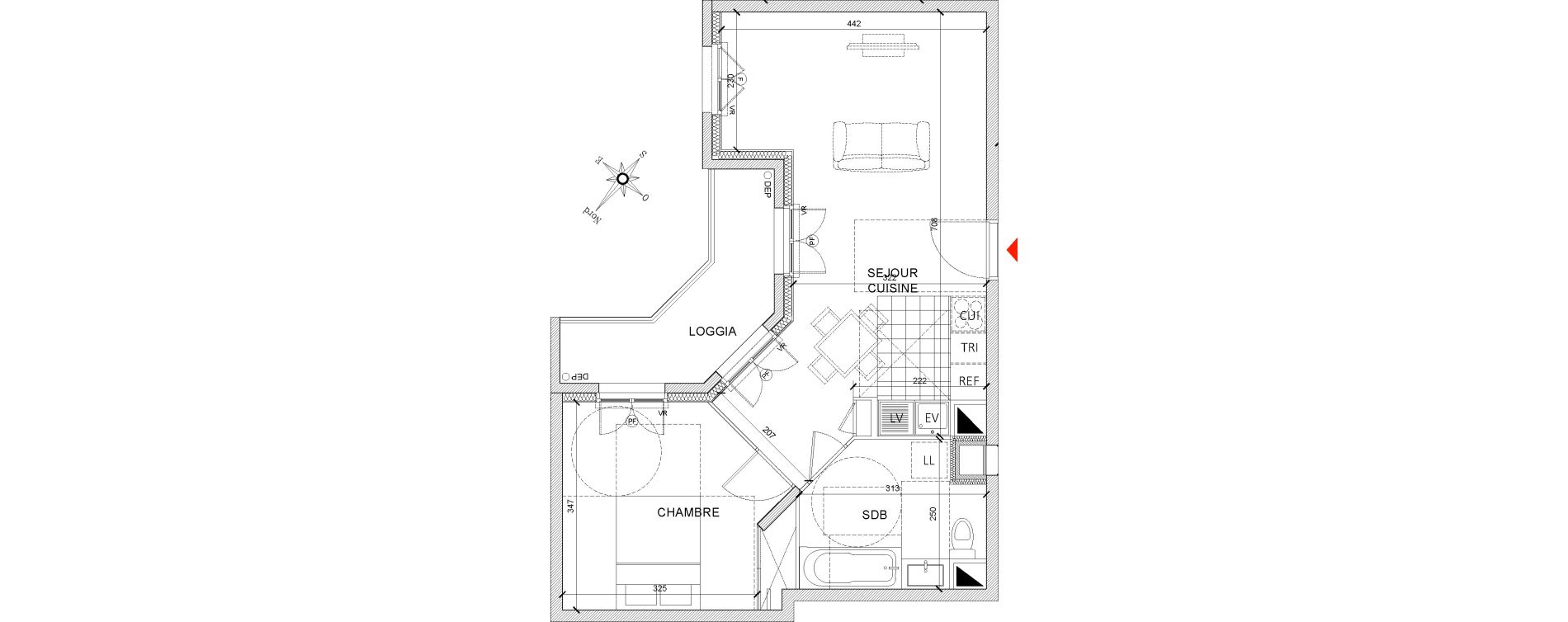 Appartement T2 de 46,10 m2 &agrave; Clamart Grand canal
