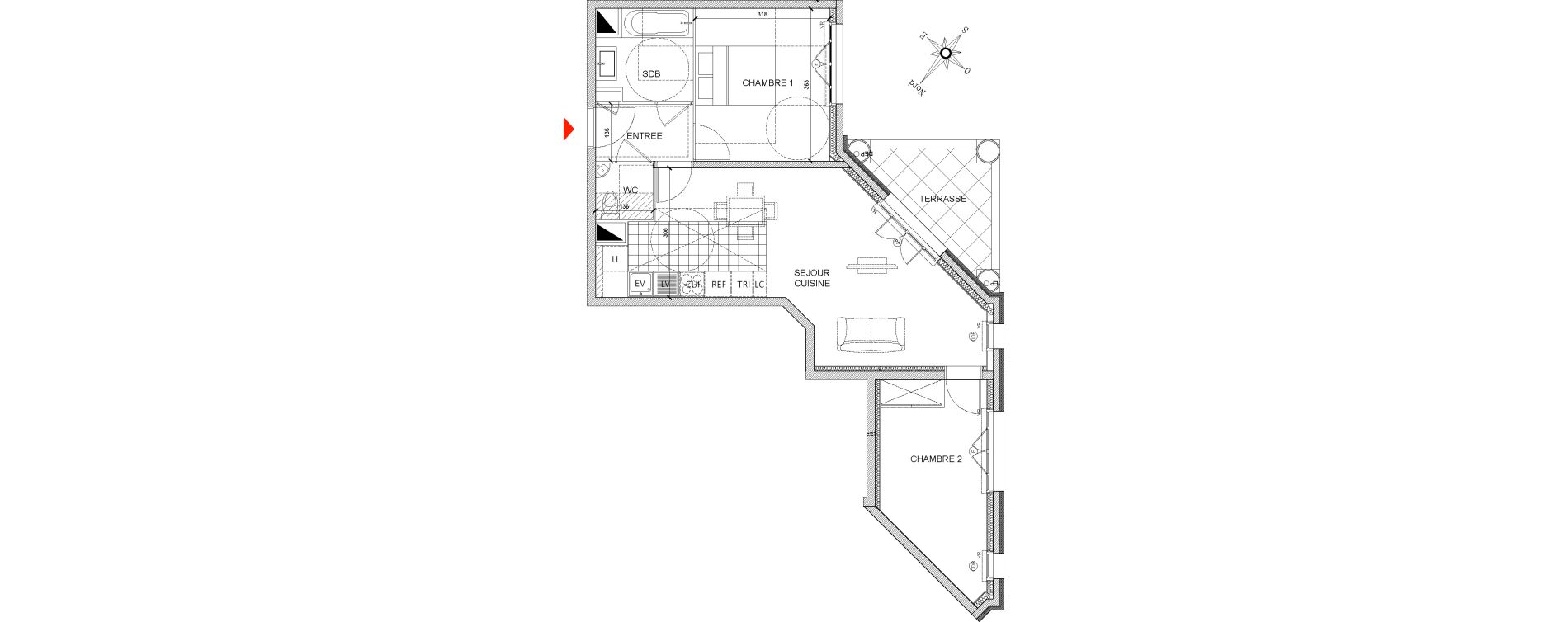 Appartement T3 de 59,25 m2 &agrave; Clamart Grand canal