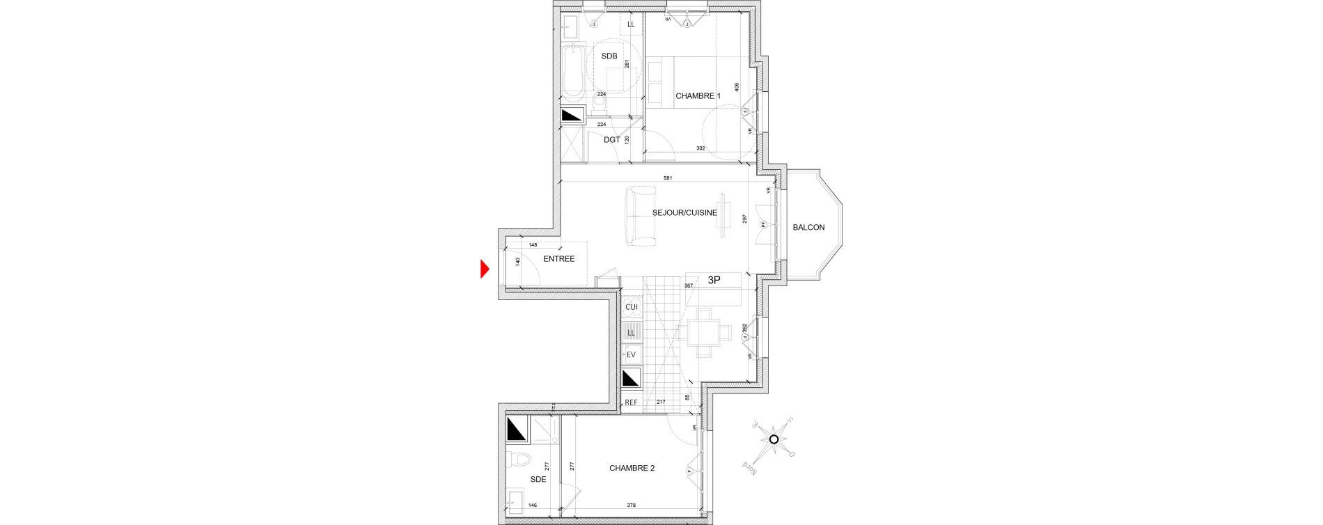 Appartement T3 de 66,33 m2 &agrave; Clamart Grand canal