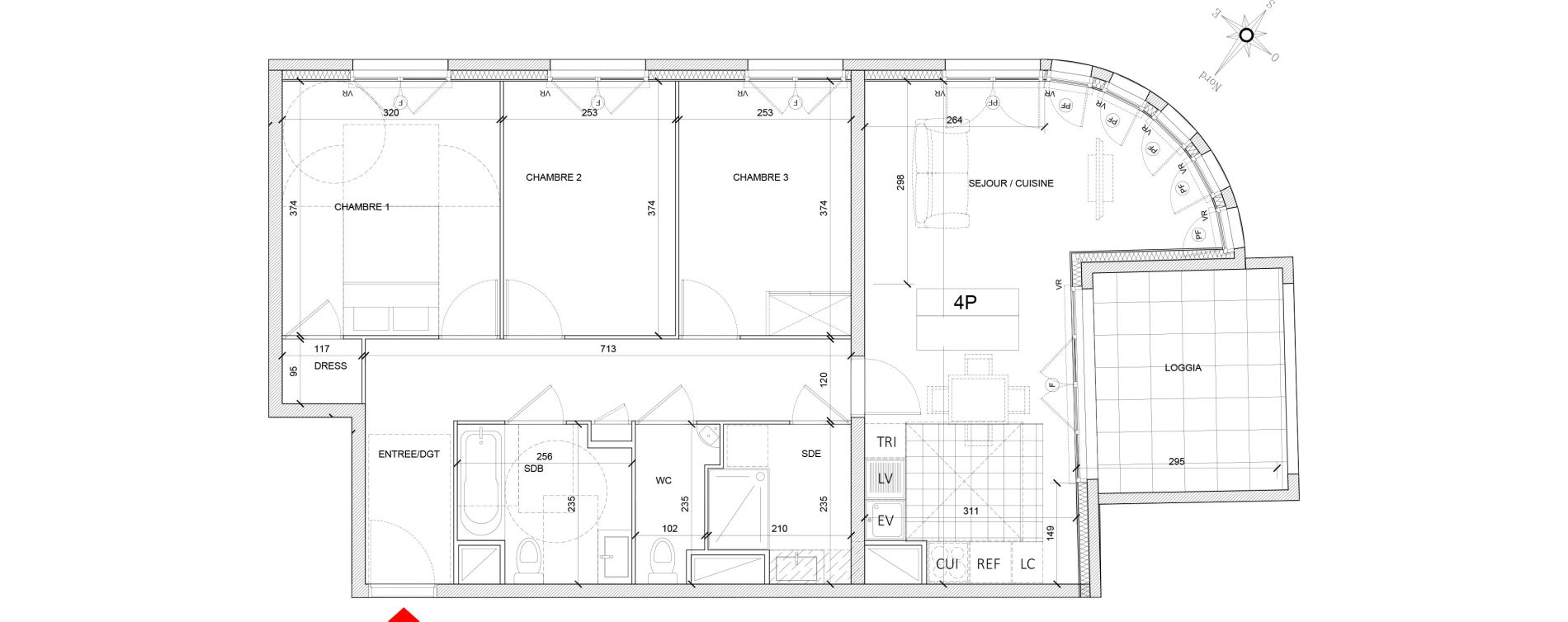 Appartement T4 de 81,82 m2 &agrave; Clamart Grand canal