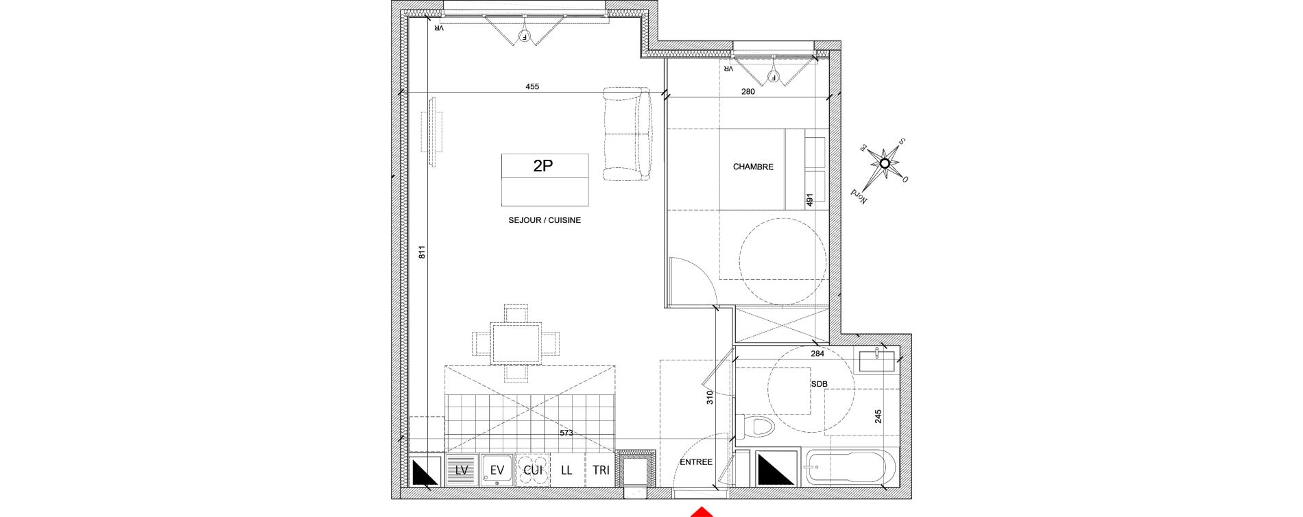 Appartement T2 de 57,48 m2 &agrave; Clamart Grand canal