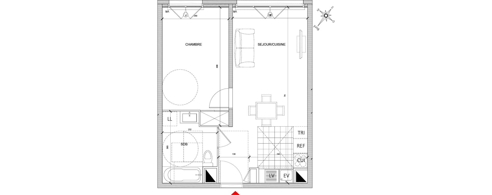 Appartement T2 de 43,15 m2 &agrave; Clamart Grand canal