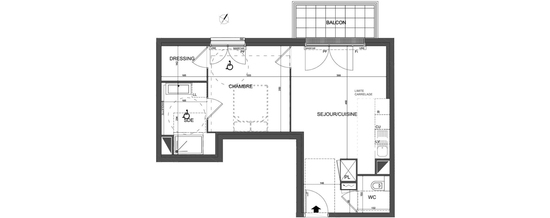 Appartement T2 de 44,05 m2 &agrave; Clamart Jardin parisien