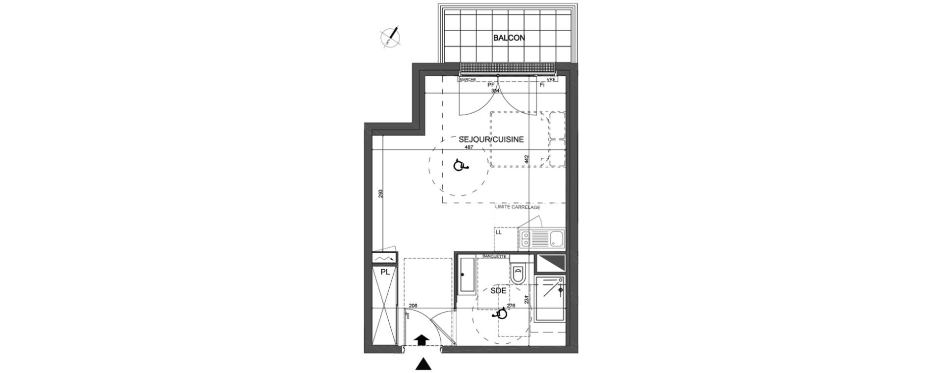 Appartement T1 de 30,10 m2 &agrave; Clamart Jardin parisien