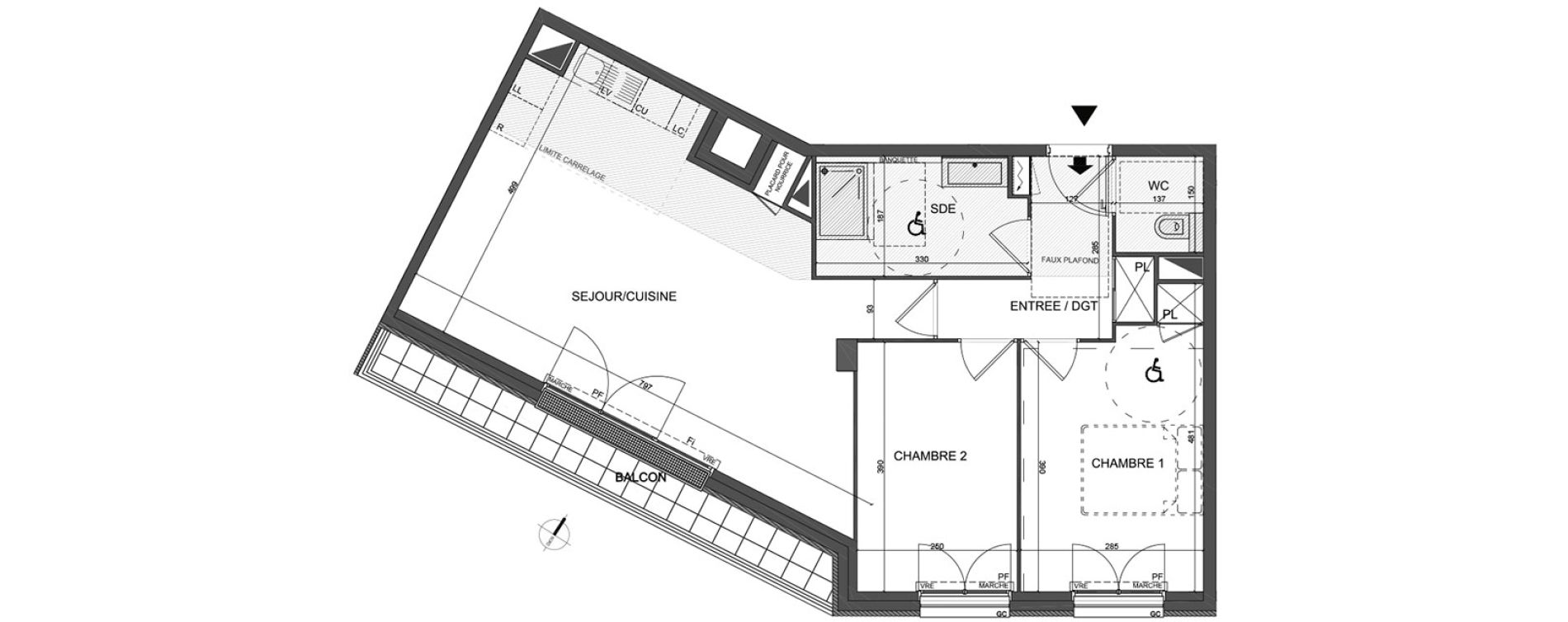 Appartement T3 de 67,05 m2 &agrave; Clamart Jardin parisien