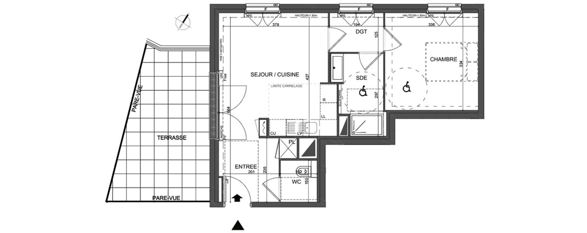 Appartement T2 de 43,20 m2 &agrave; Clamart Jardin parisien