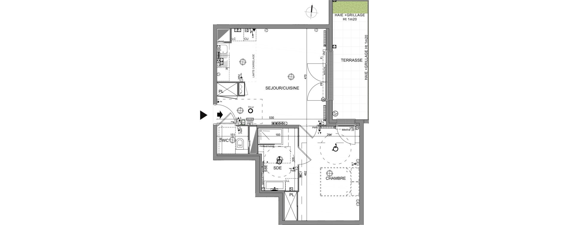 Appartement T2 de 46,30 m2 &agrave; Clamart Jardin parisien