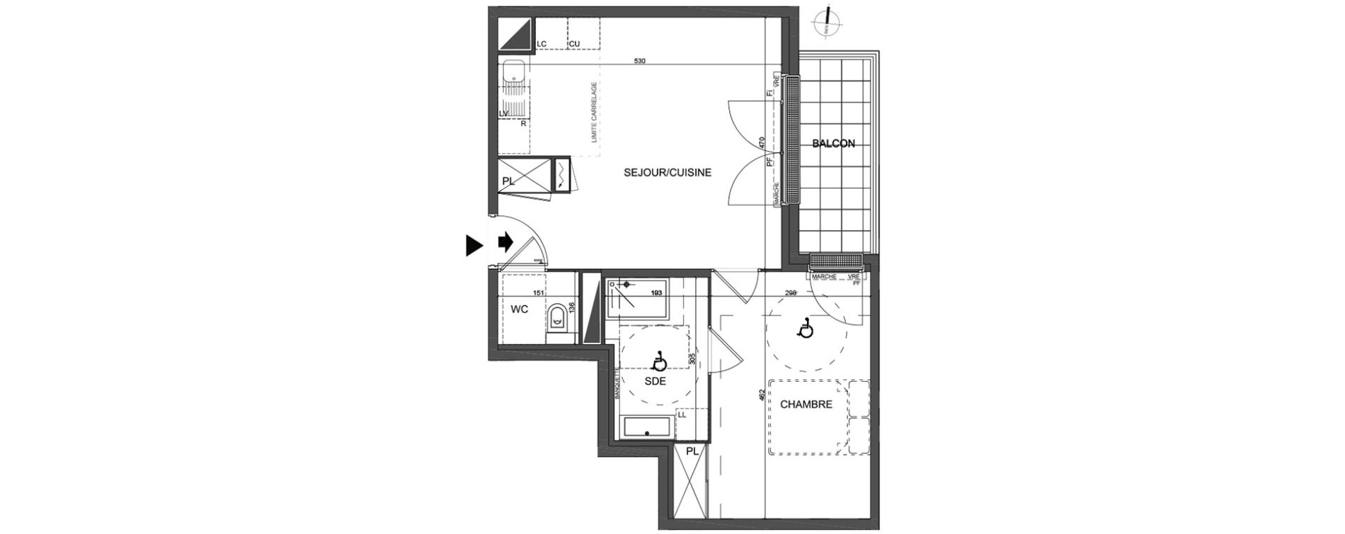 Appartement T2 de 46,50 m2 &agrave; Clamart Jardin parisien