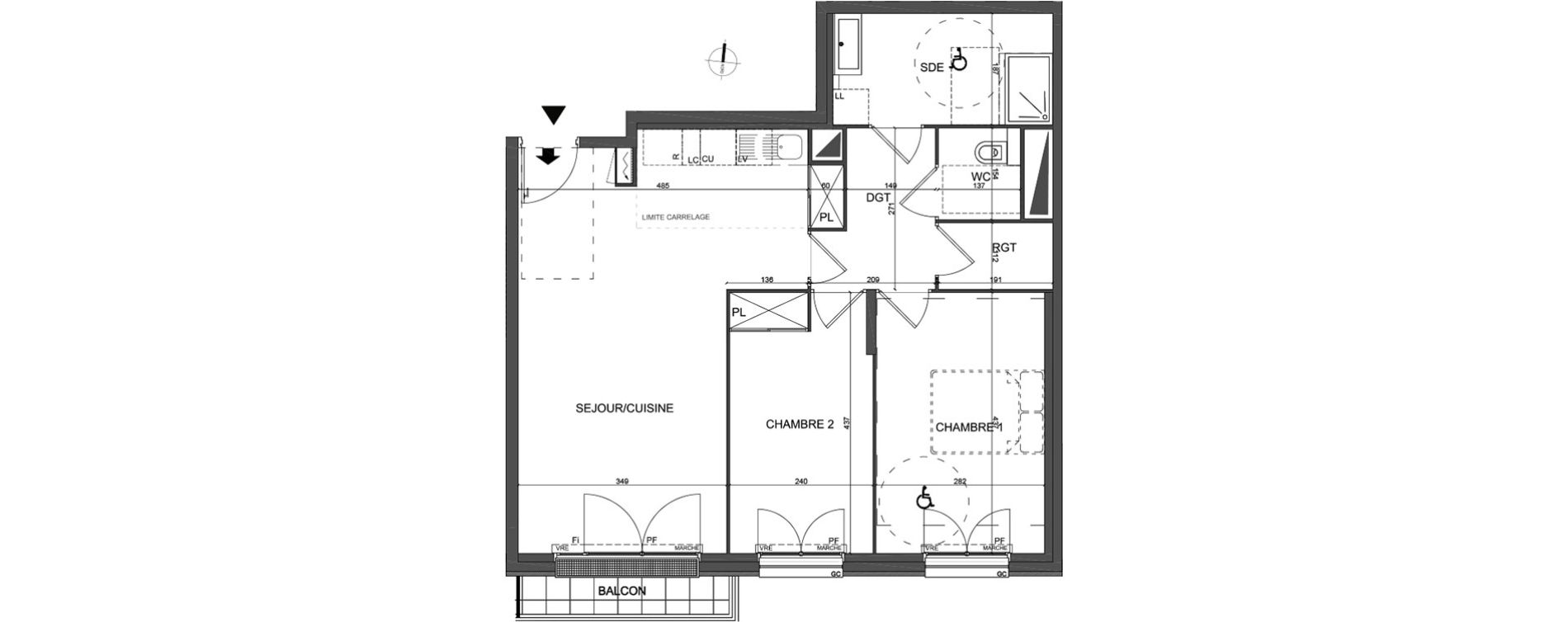 Appartement T3 de 66,70 m2 &agrave; Clamart Jardin parisien