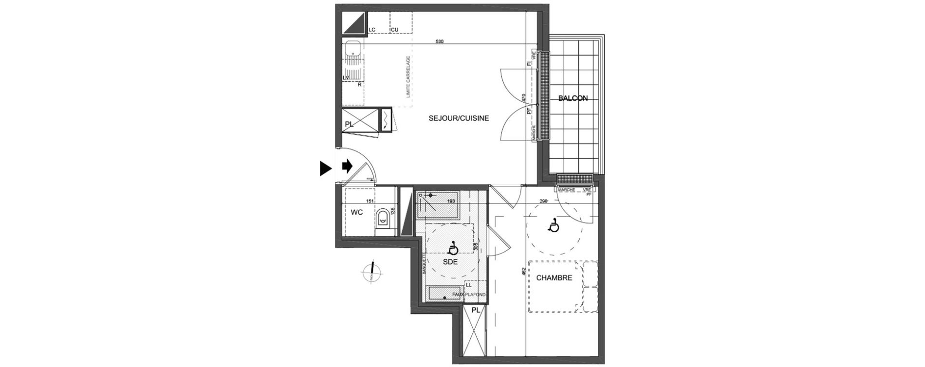 Appartement T2 de 46,50 m2 &agrave; Clamart Jardin parisien