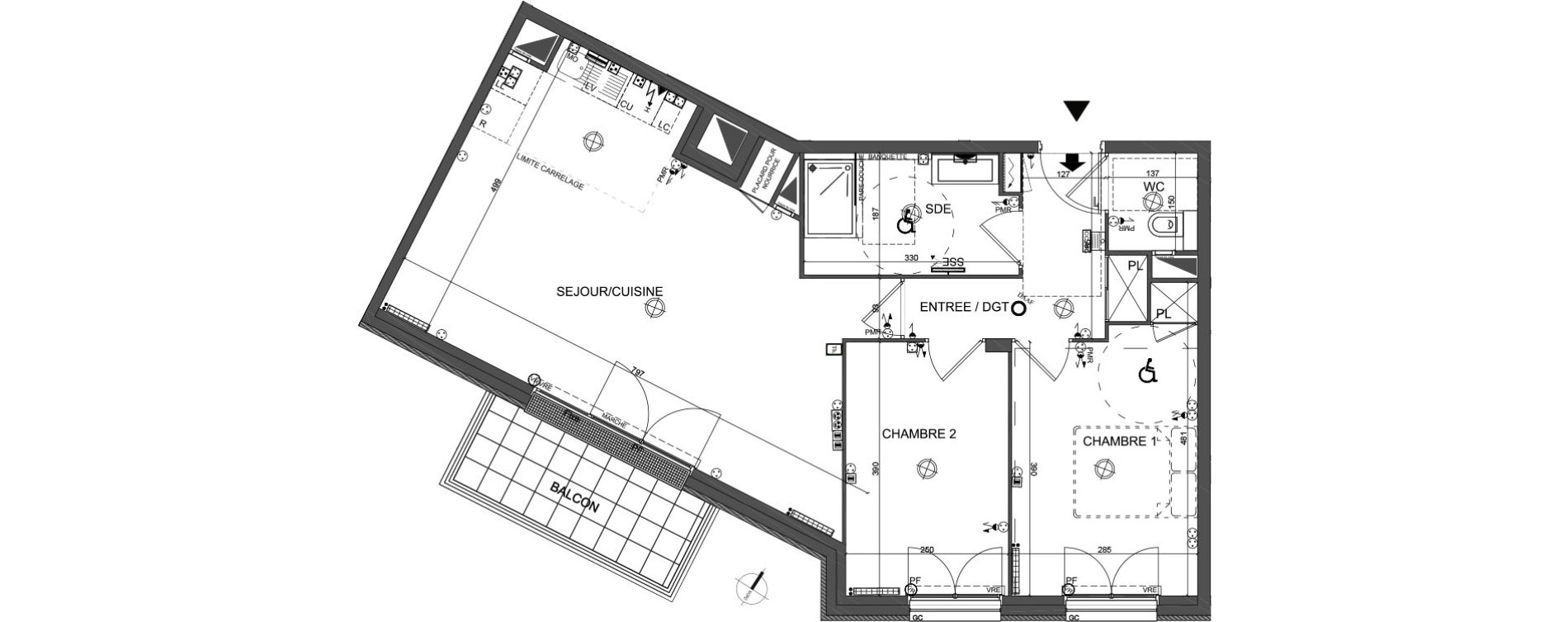 Appartement T3 de 67,10 m2 &agrave; Clamart Jardin parisien