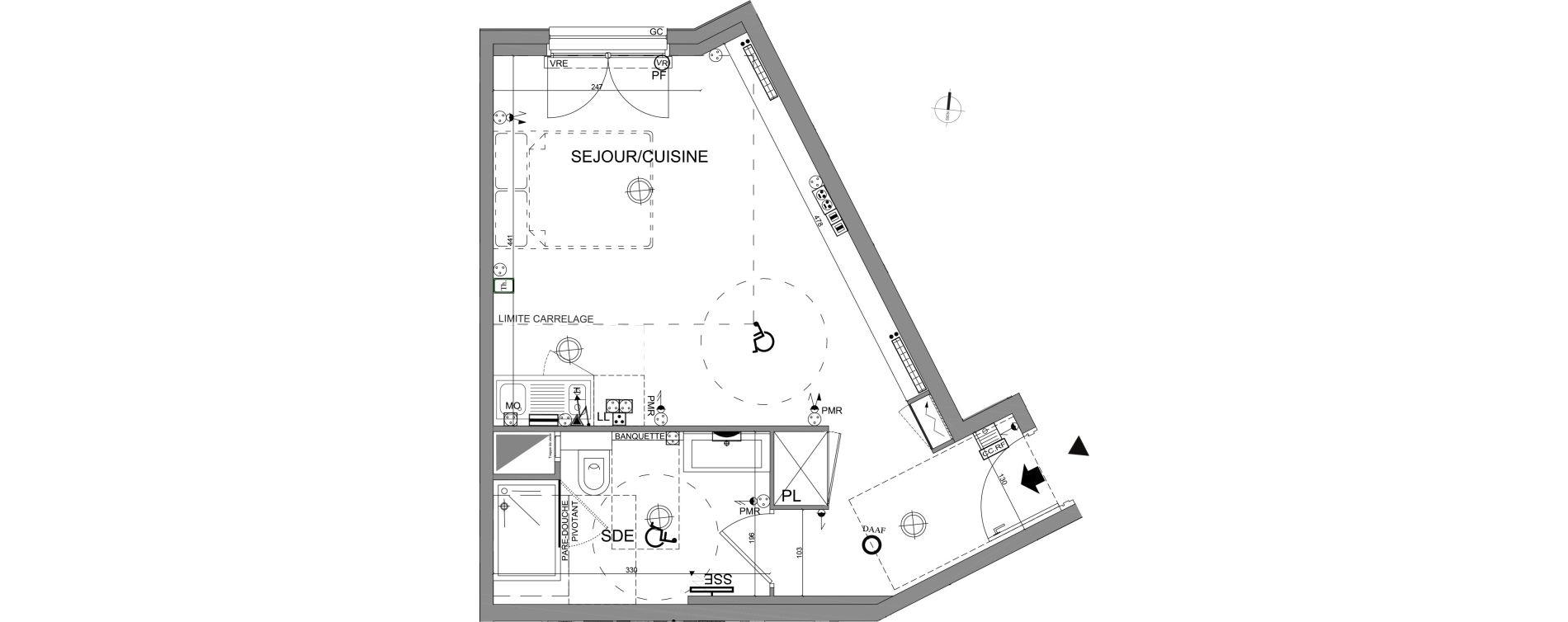 Appartement T1 de 30,60 m2 &agrave; Clamart Jardin parisien