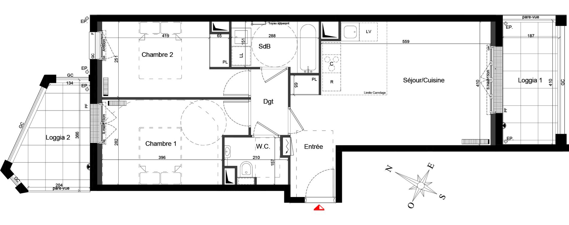 Appartement T3 de 60,54 m2 &agrave; Clamart Le petit clamart