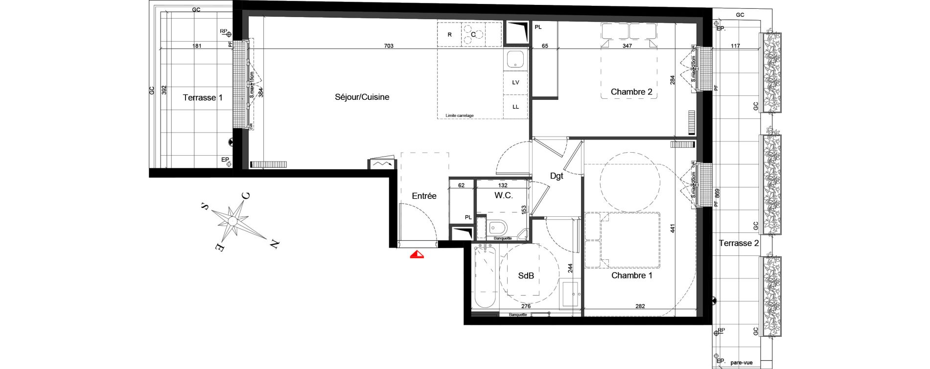 Appartement T3 de 63,60 m2 &agrave; Clamart Le petit clamart