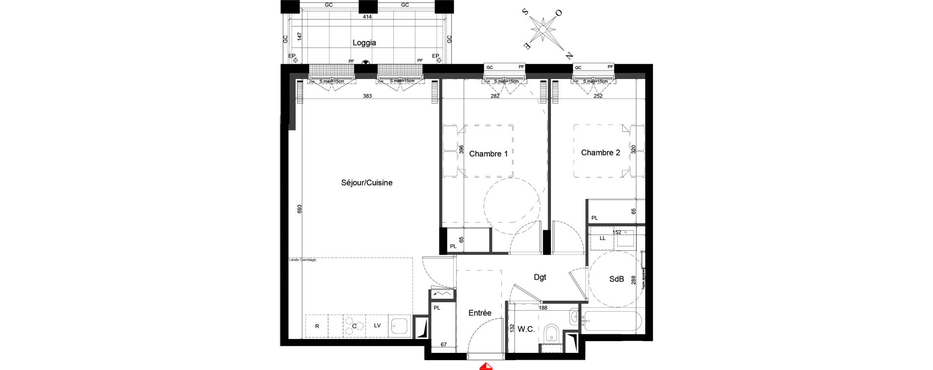 Appartement T3 de 63,99 m2 &agrave; Clamart Le petit clamart