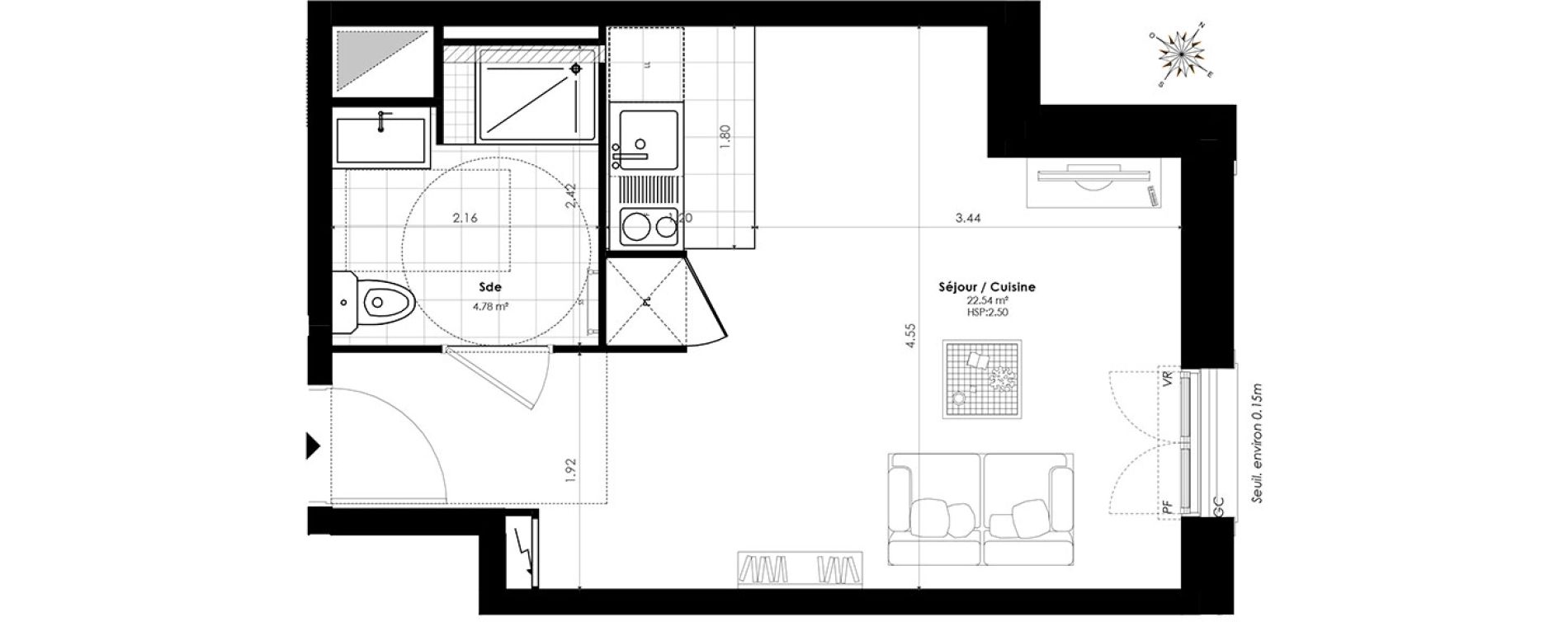 Appartement T1 de 27,32 m2 &agrave; Clamart Panorama