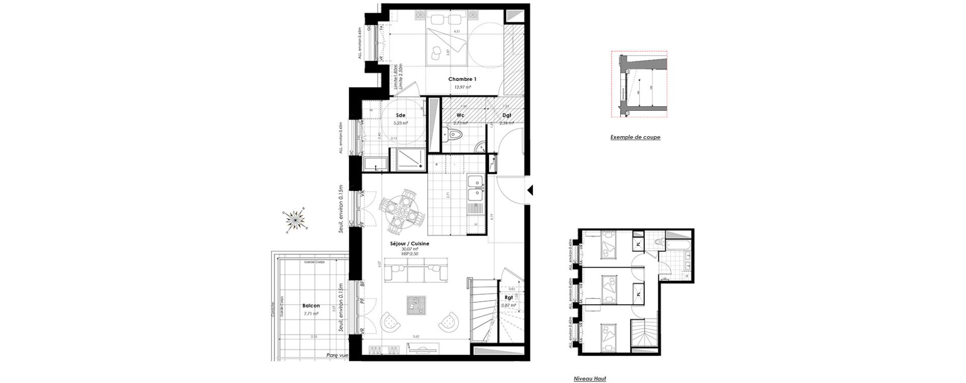 Appartement T5 de 97,30 m2 &agrave; Clamart Panorama