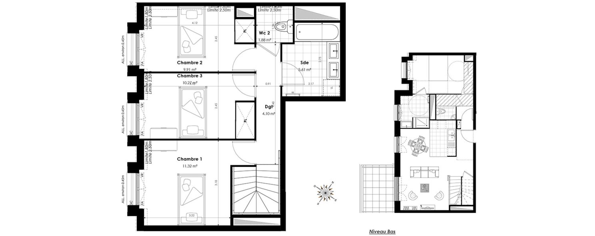 Appartement T5 de 97,30 m2 &agrave; Clamart Panorama