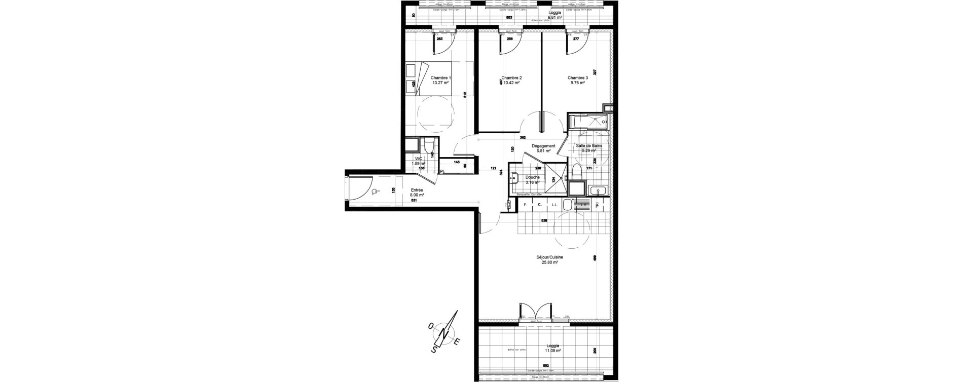Appartement T4 de 84,10 m2 &agrave; Clamart Grand canal