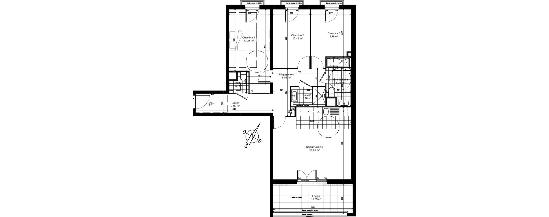 Appartement T4 de 84,09 m2 &agrave; Clamart Grand canal