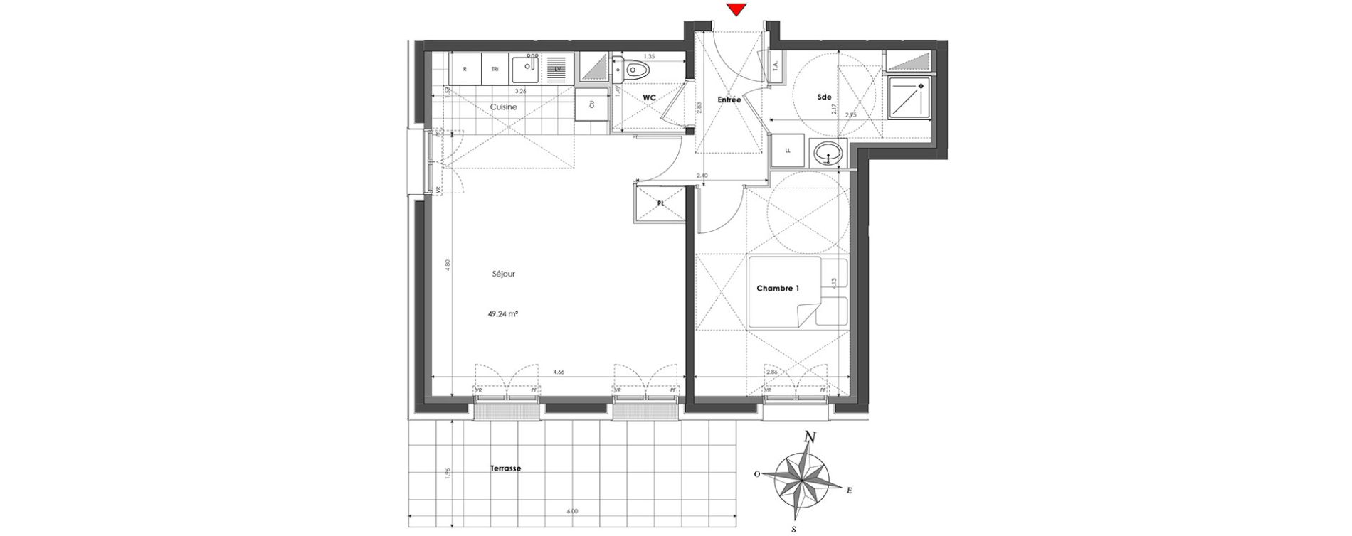 Appartement T2 de 49,24 m2 &agrave; Clamart Panorama