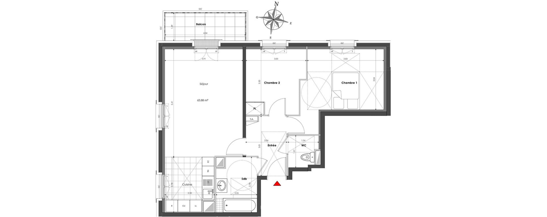 Appartement T3 de 63,88 m2 &agrave; Clamart Panorama