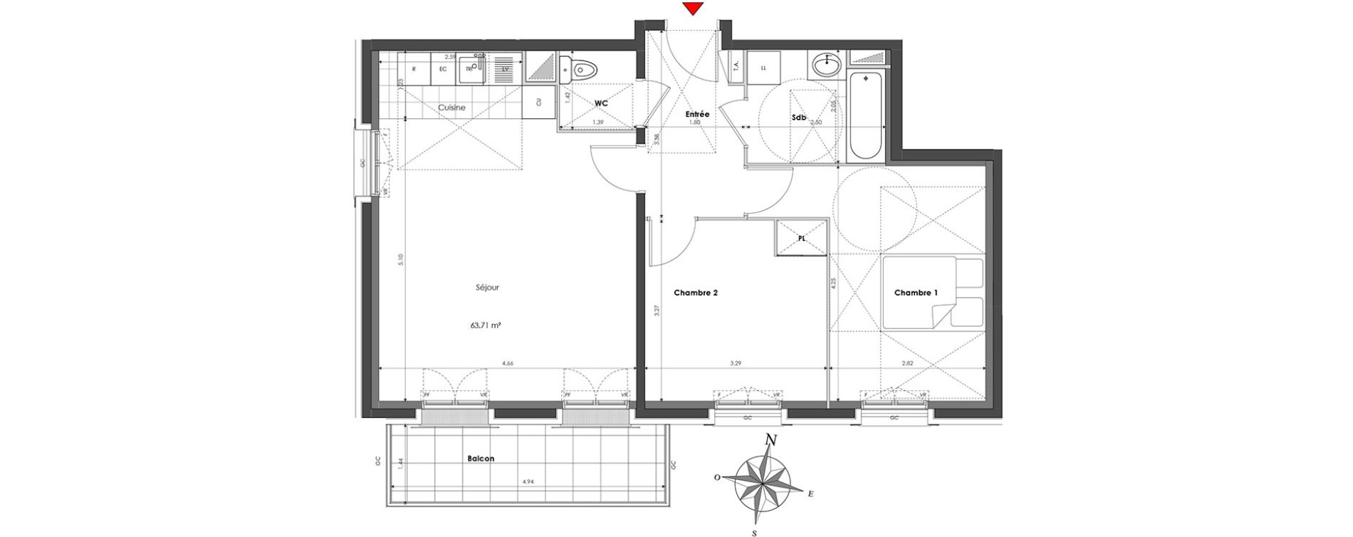 Appartement T3 de 63,71 m2 &agrave; Clamart Panorama